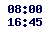 08.00-16.45,  12.00-12.45